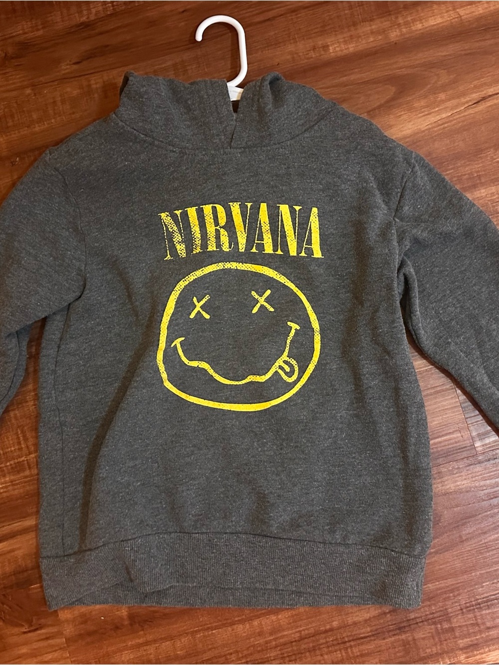 NIRVANA Gray Crewneck Sweatshirt with Yellow Logo